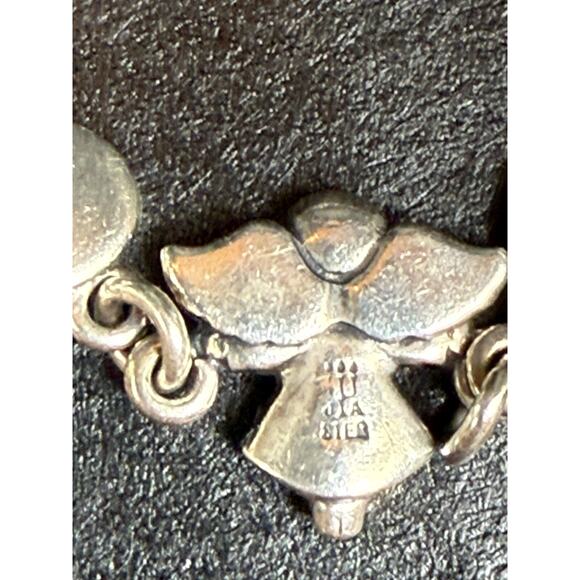Retired James Avery Sterling Silver Heart and Angel Link Bracelet w/Safety Chain - Picture 10 of 13